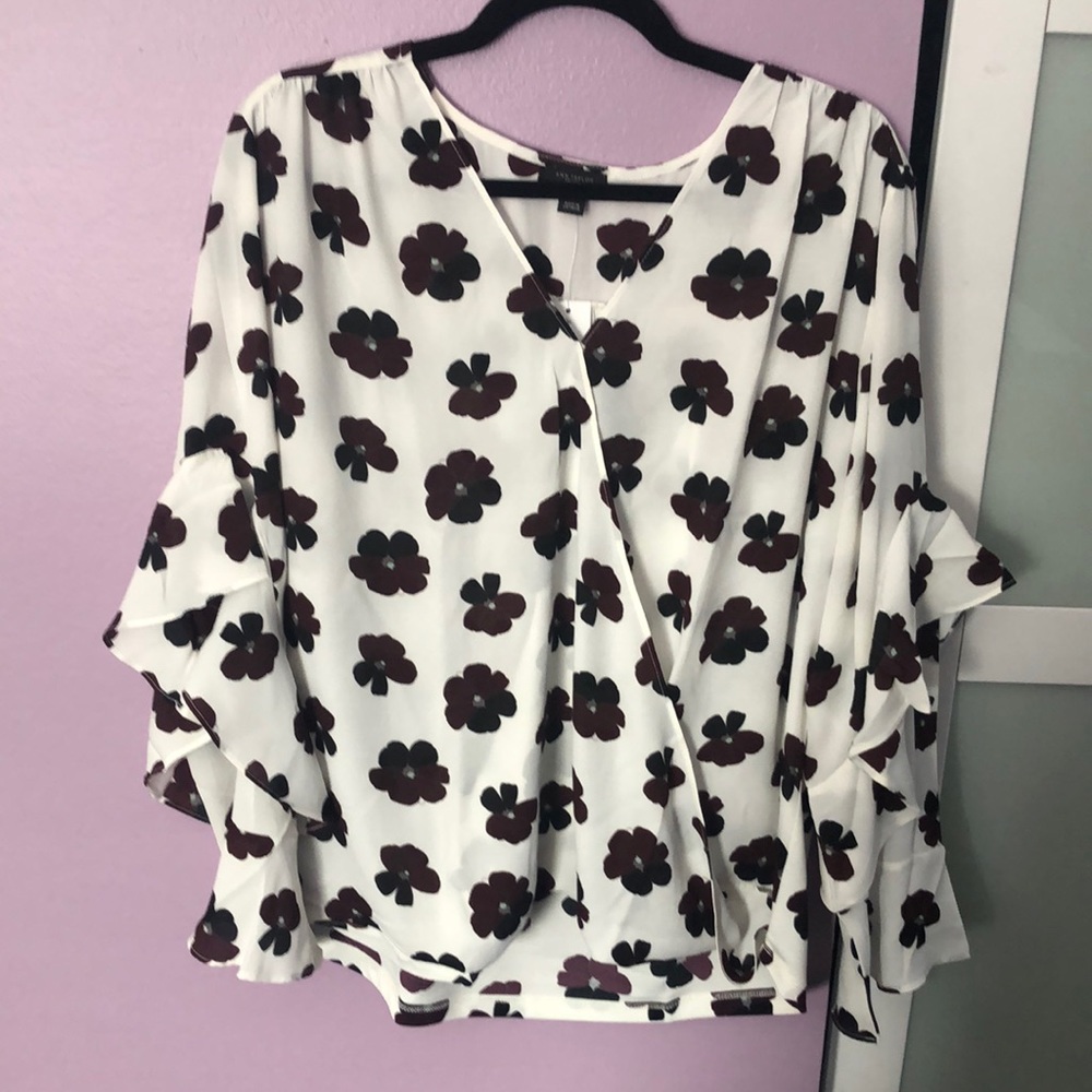Sheer Floral Ann Taylor Blouse NWT